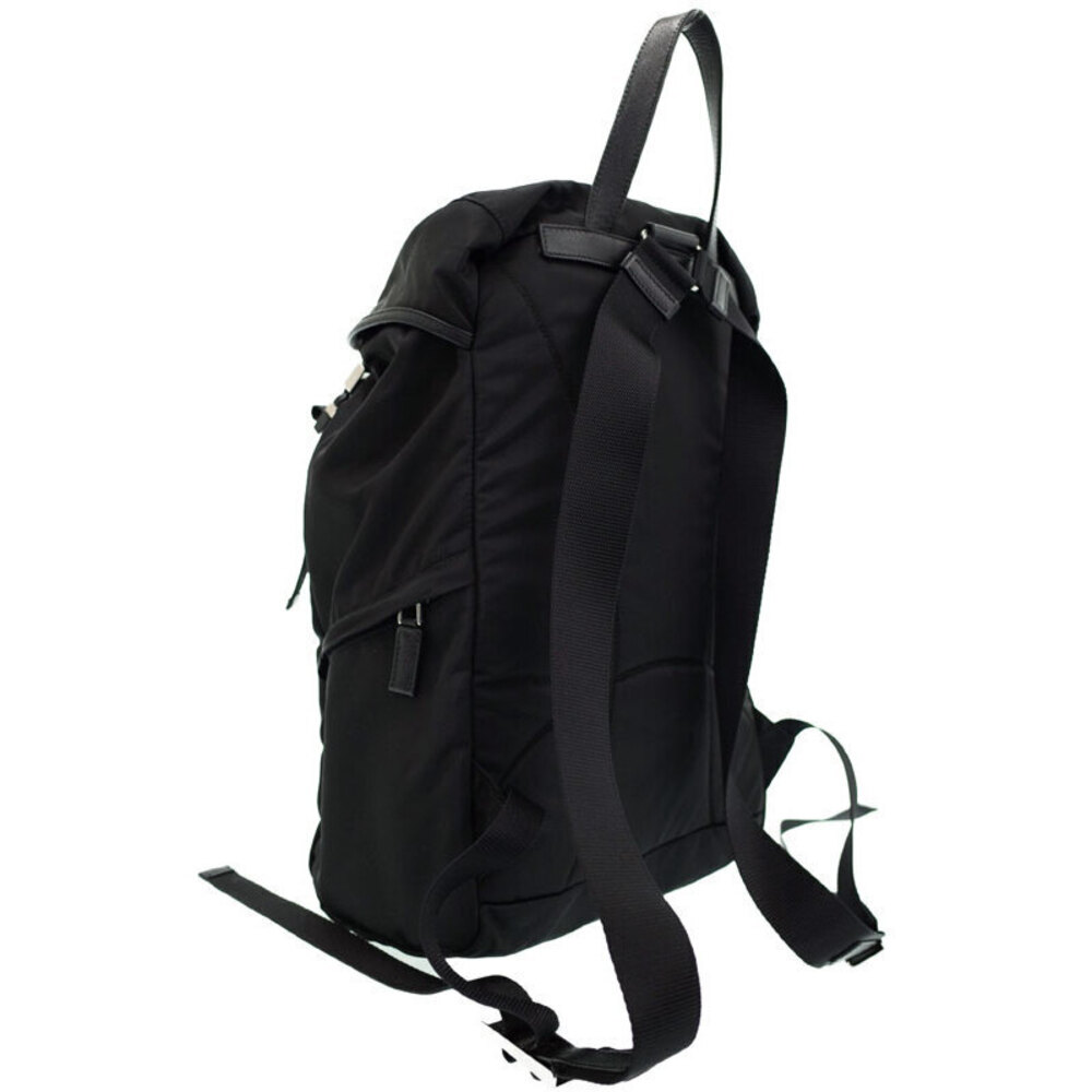 Prada flap backpack ReNylon logo enamel Black triangle